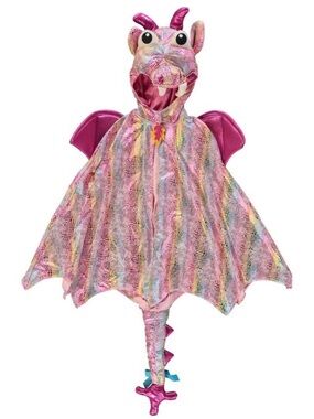 Kids Pink Rainbow Dragon Hooded Costume Cape | Dress-Up Halloween Theatre Play